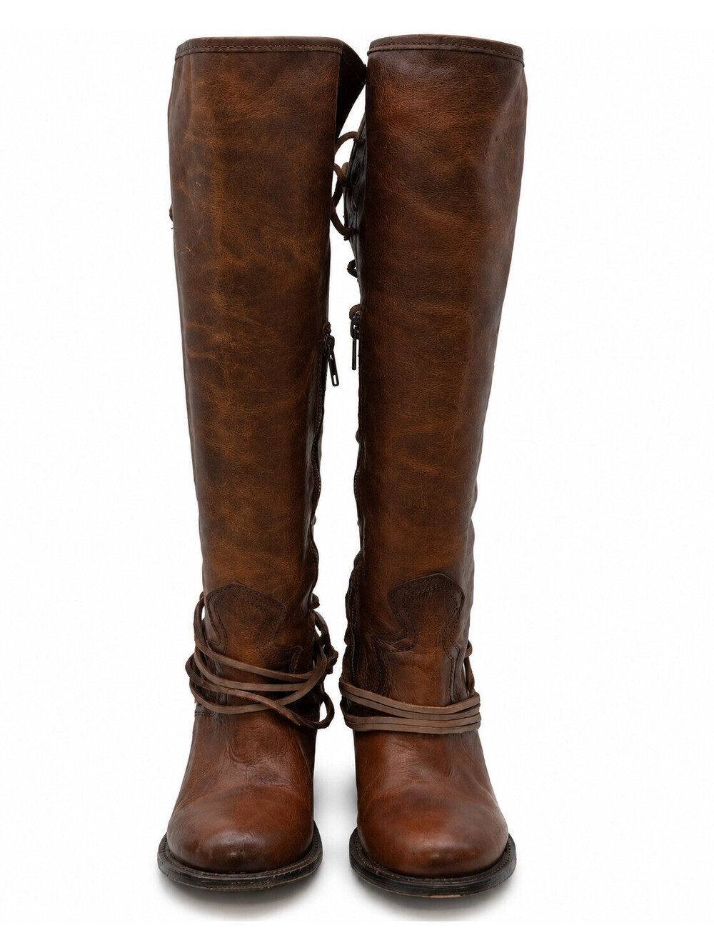 Freebird By Steven Coal Brown Leather Knee High Western Riding Boots Women's 7 - Picture 2 of 4